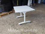Flip Top Folding Table on Wheels – White Mobile Desk 80cm - Office Workstation - Image 6