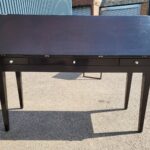 Dark Wood Writing Desk | Bureau Desk with Drop-Front and Drawers - 130cm