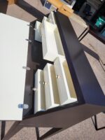 Dark Wood Writing Desk | Bureau Desk with Drop-Front and Drawers - 130cm - Image 5