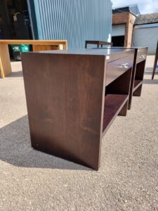 Wood end table drawer
