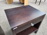 Dark Wood Bedside Cabinet Set | Large and Small Side Tables with Drawers - Image 8