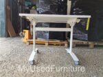 Flip Top Folding Table on Wheels – White Mobile Desk 80cm - Office Workstation - Image 9