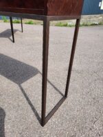 Dark Wood Console Table with 3 Integrated Drawers and Tall Steel Legs - 130cm - Image 8