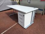 180cm White Office Desk, Rectangular Shape + FREE Lockable 3 Drawer Pedestal - Image 2