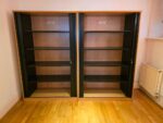 Lockable Tambour Office Cupboard with Sliding Doors, 4 Shelves Oak Storage - Image 4