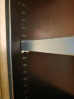 Lockable Tambour Office Cupboard with Sliding Doors, 4 Shelves Oak Storage - Image 5