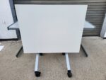 Flip Top Folding Table on Wheels - Mobile Meeting/Training Workstation - 100cm - Image 3