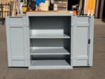 Haworth Single Workstation Desk | Green Screen and Steel Pedestal - 160cm - Image 7