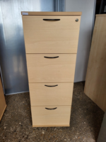 4 Drawer Filing Cabinet | A4 Suspension File Lockable Storage | Beech Finish
