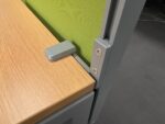 Haworth Single Workstation Desk | Green Screen and Steel Pedestal - 160cm - Image 19