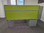 Haworth Single Workstation Desk | Green Screen and Steel Pedestal - 160cm - Image 20