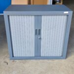 Steel Tambour Office Cupboard - Sliding Door Storage Cabinet - 80cm Wide