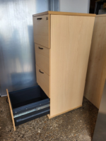 4 Drawer Filing Cabinet | A4 Suspension File Lockable Storage | Beech Finish - Image 2