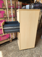 4 Drawer Filing Cabinet | A4 Suspension File Lockable Storage | Beech Finish - Image 3