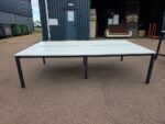 4 Person Bench Desk, Workstation Bank | White Top and Black Frame - 240cm