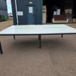 4 Person Bench Desk, Workstation Bank | White Top and Black Frame - 240cm