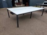 4 Person Bench Desk, Workstation Bank | White Top and Black Frame - 240cm - Image 2