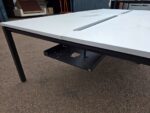 4 Person Bench Desk, Workstation Bank | White Top and Black Frame - 240cm - Image 4