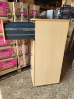 4 Drawer Filing Cabinet | A4 Suspension File Lockable Storage | Beech Finish - Image 4