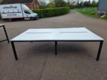 4 Person Bench Desk, Workstation Bank | White Top and Black Frame - 240cm - Image 7