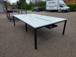 4 Person Bench Desk, Workstation Bank | White Top and Black Frame - 240cm - Image 11