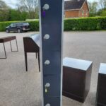 Elite Grey Metal Locker - 5 Doors Lockable Storage Unit - Office / Staff / Gym