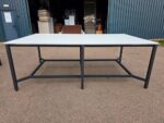 4 Person Collaboration Table, Standing Meeting / Project Station | White - 240cm