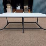 4 Person Collaboration Table, Standing Meeting / Project Station | White - 240cm