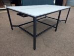 4 Person Collaboration Table, Standing Meeting / Project Station | White - 240cm - Image 2