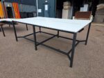 4 Person Collaboration Table, Standing Meeting / Project Station | White - 240cm - Image 3