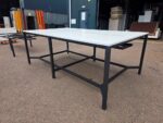4 Person Collaboration Table, Standing Meeting / Project Station | White - 240cm - Image 7