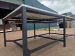 4 Person Collaboration Table, Standing Meeting / Project Station | White - 240cm - Image 8