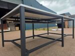4 Person Collaboration Table, Standing Meeting / Project Station | White - 240cm - Image 9