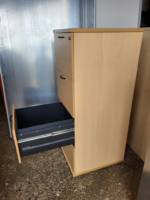 4 Drawer Filing Cabinet | A4 Suspension File Lockable Storage | Beech Finish - Image 7