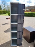 Elite Grey Metal Locker - 5 Doors Lockable Storage Unit - Office / Staff / Gym - Image 3