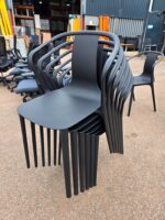 Vitra Belleville Chairs | Black Stackable Sophisticated Meeting Seat - Set of 24 - Image 9