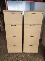 4 Drawer Filing Cabinet | A4 Suspension File Lockable Storage | Beech Finish - Image 13