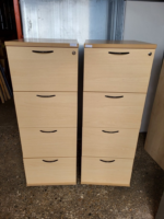 4 Drawer Filing Cabinet | A4 Suspension File Lockable Storage | Beech Finish - Image 14