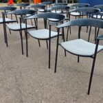 Paustian ASAP Meeting Chair | Grey Padded Seat, Black Steel Frame - Set of 14