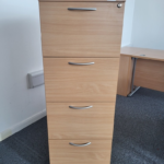 Office Lockable Filing Cabinet | 4 Drawer  Modern Wood-Effect Storage Unit