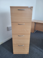 Office Lockable Filing Cabinet | 4 Drawer  Modern Wood-Effect Storage Unit