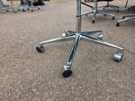 Black Swivel Office Chair with Chrome Arms and Base on Wheels - Faux Leather - Image 17