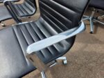 ICF Swivel Meeting Chairs | Set of 4 | Genuine Leather, Chrome Base on Castors - Image 4