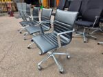 ICF Swivel Meeting Chairs | Set of 4 | Genuine Leather, Chrome Base on Castors - Image 10