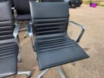 ICF Swivel Meeting Chairs | Set of 4 | Genuine Leather, Chrome Base on Castors - Image 12