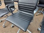 ICF Swivel Meeting Chairs | Set of 4 | Genuine Leather, Chrome Base on Castors - Image 13