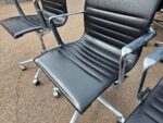ICF Swivel Meeting Chairs | Set of 4 | Genuine Leather, Chrome Base on Castors - Image 14