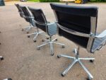 ICF Swivel Meeting Chairs | Set of 4 | Genuine Leather, Chrome Base on Castors - Image 17