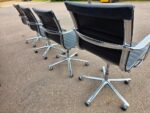 ICF Swivel Meeting Chairs | Set of 4 | Genuine Leather, Chrome Base on Castors - Image 18