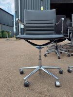 ICF Swivel Meeting Chairs | Set of 4 | Genuine Leather, Chrome Base on Castors - Image 22